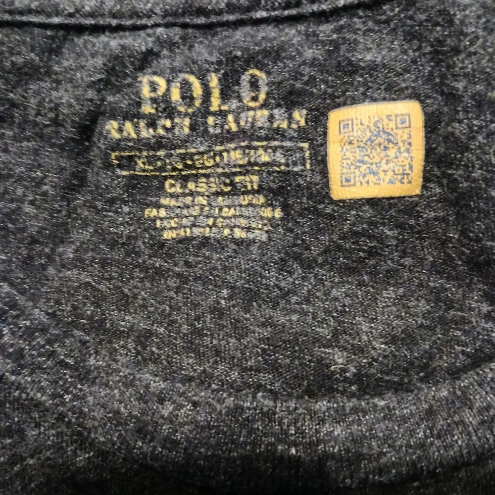 Polo Ralph Lauren Long Sleeve T-Shirt Mens XL Gray Excellent Classic Fit Pony
